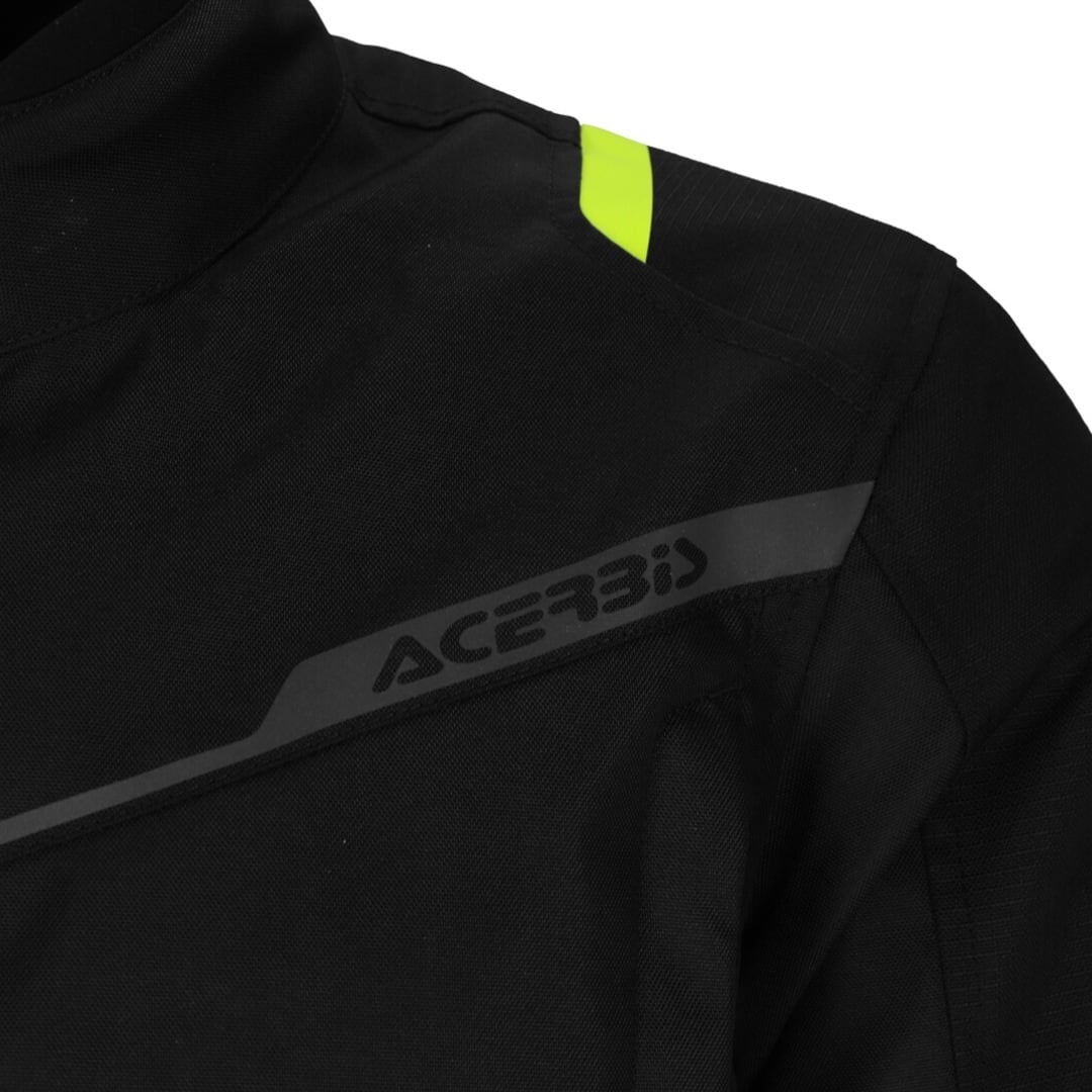 Acerbis CE X-Travel Zwart Geel Waterdichte Textiele Motorjas Maat XL