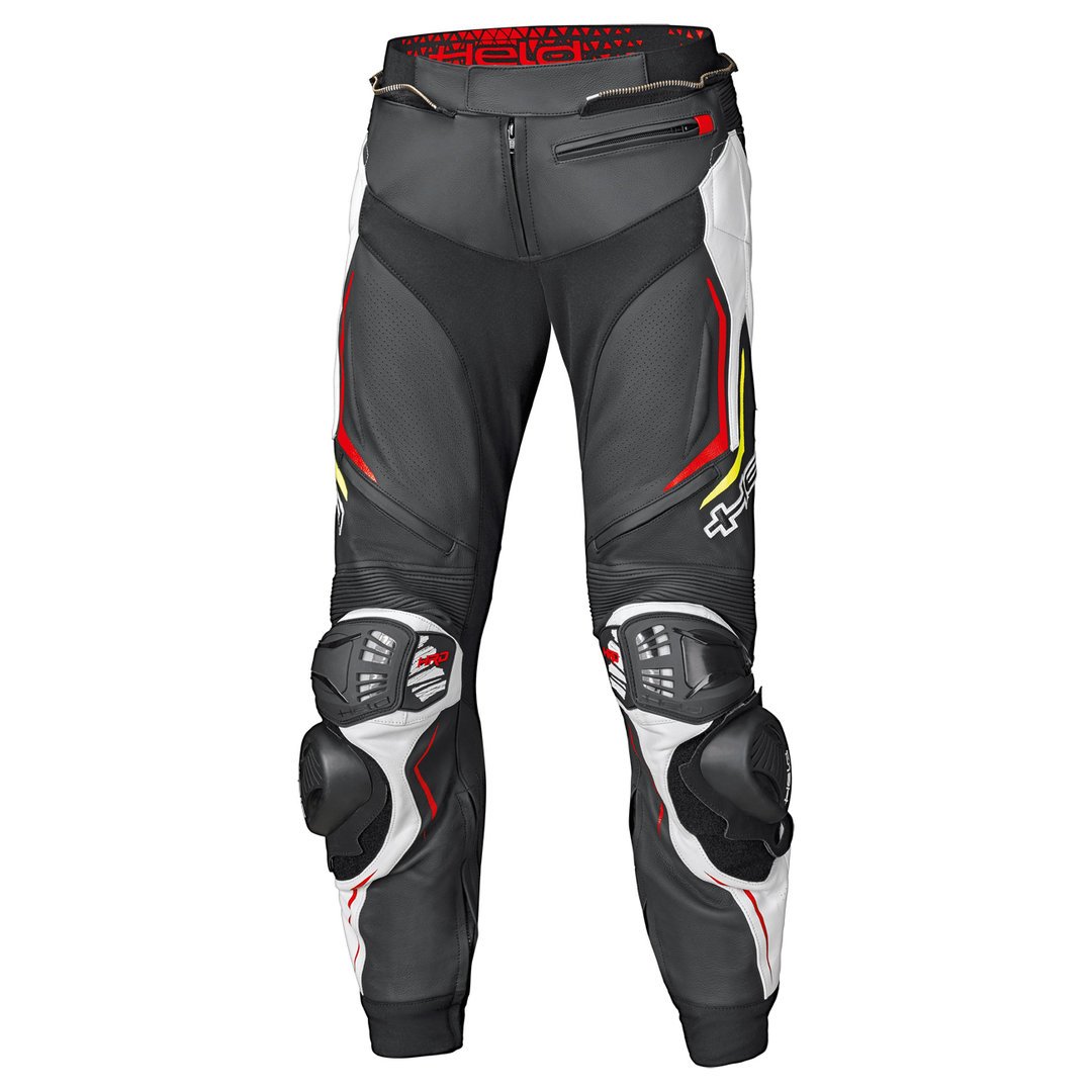 Held Grind II Schwarz Weiß Rot Motorrad Lederhose Größe 106