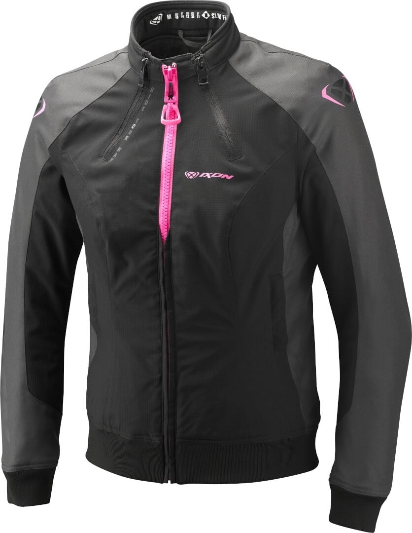 Ixon Siwa Lady Schwarz Anthrazit Br.Pink Wasserdichte Motorrad Textiljacke Größe S