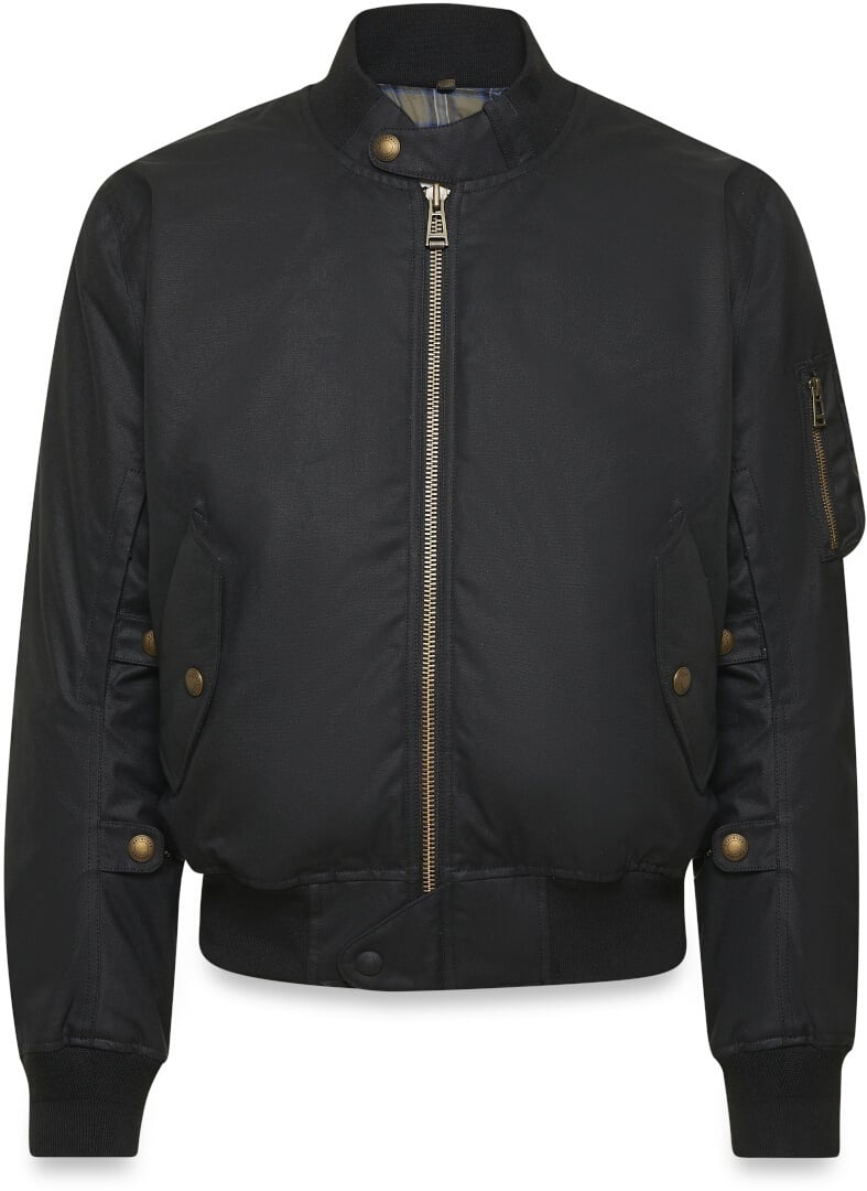 Belstaff Brecon Schwarze Gewachste Jacke Größe 2XL