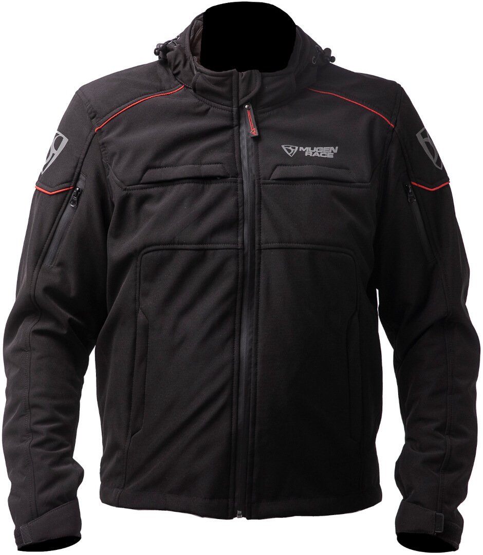 MUGENRACE Srippy Schwarz Rote Wasserdichte Softshelljacke Größe 3XL