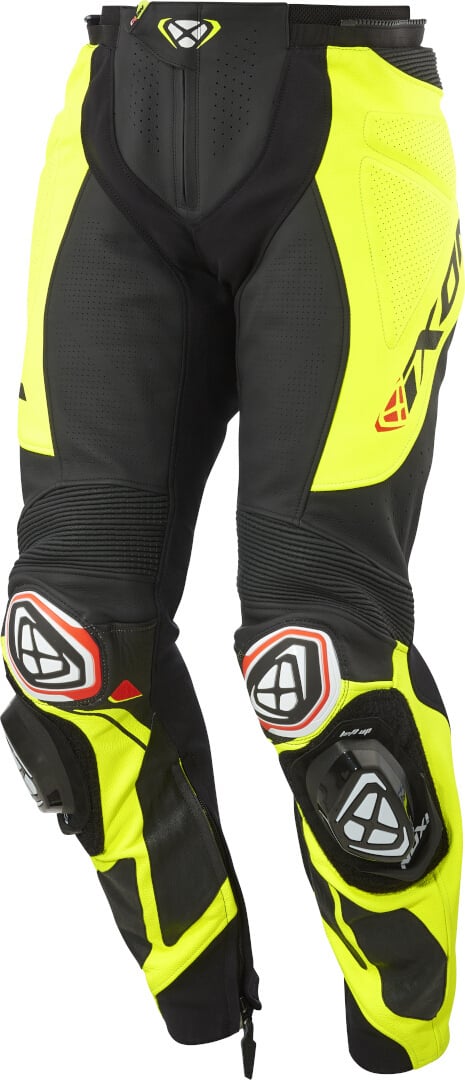 Ixon Vortex 3 PT Schwarz Leuchtgelb Motorrad Lederhose Größe 2XL