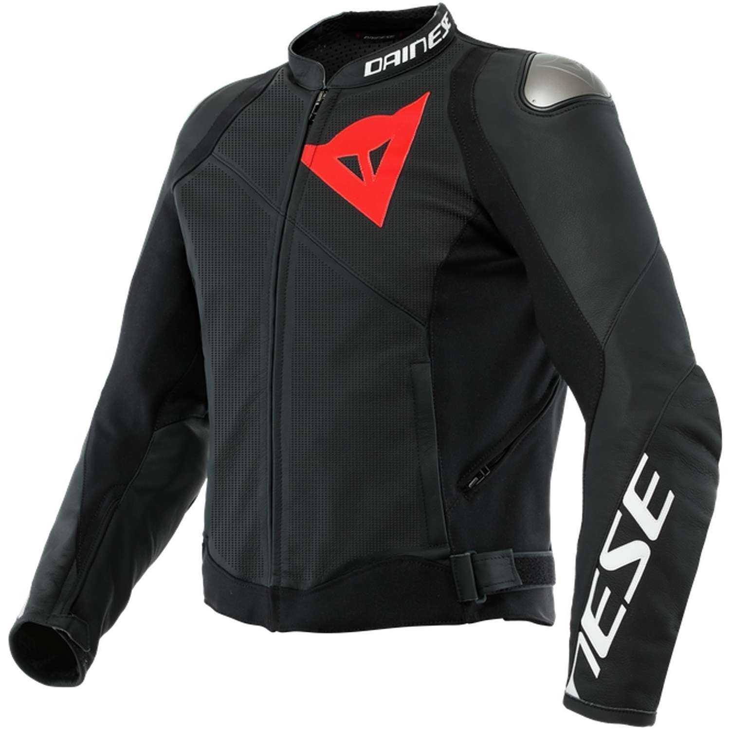Dainese Sportiva Lederjacke Perf. Schwarz Matt Schwarz Matt Schwarz Matt Größe 46