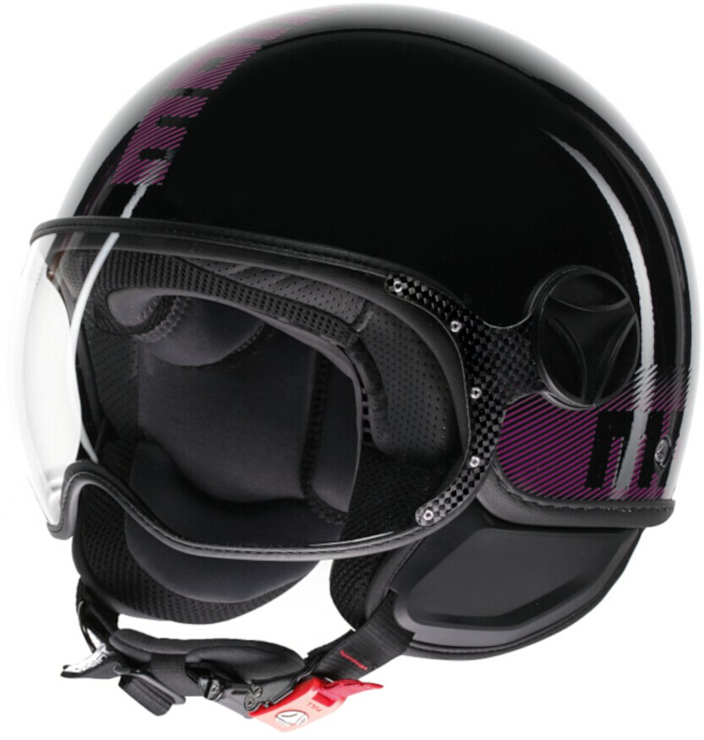 Momodesign FGTR Classic Stripes Schwarz Pink Jethelm Größe S