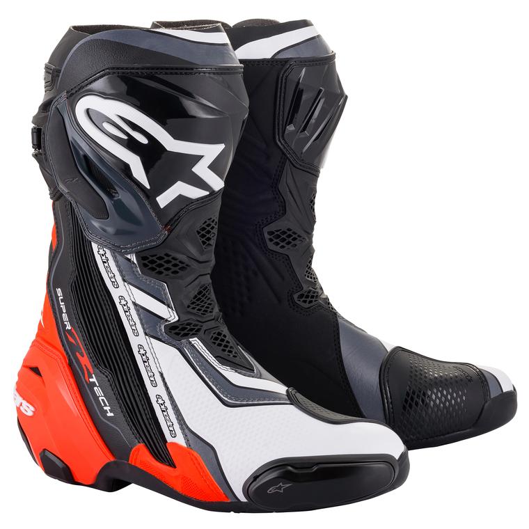 Alpinestars Supertech R Schwarz Rot Fluo Weiß Grau Stiefel 41