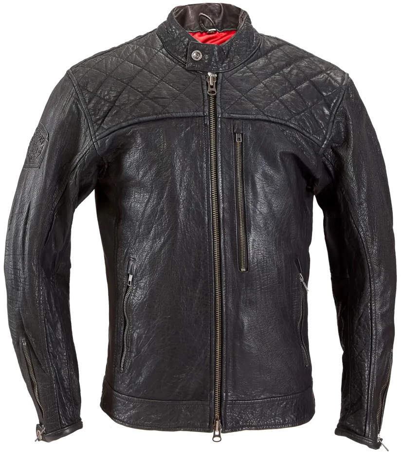 HolyFreedom Burn Out Schwarz Motorrad Lederjacke Größe S