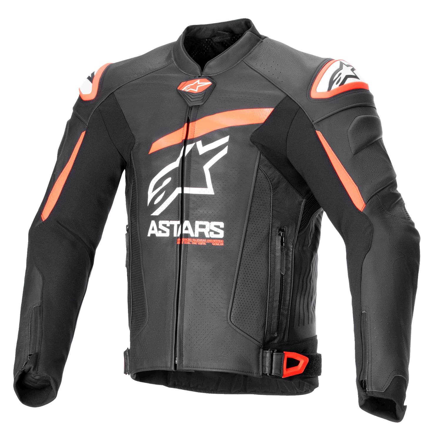 Alpinestars GP Plus R V4 Airflow Lederjacke Schwarz Rot Fluo Weiß Größe 54