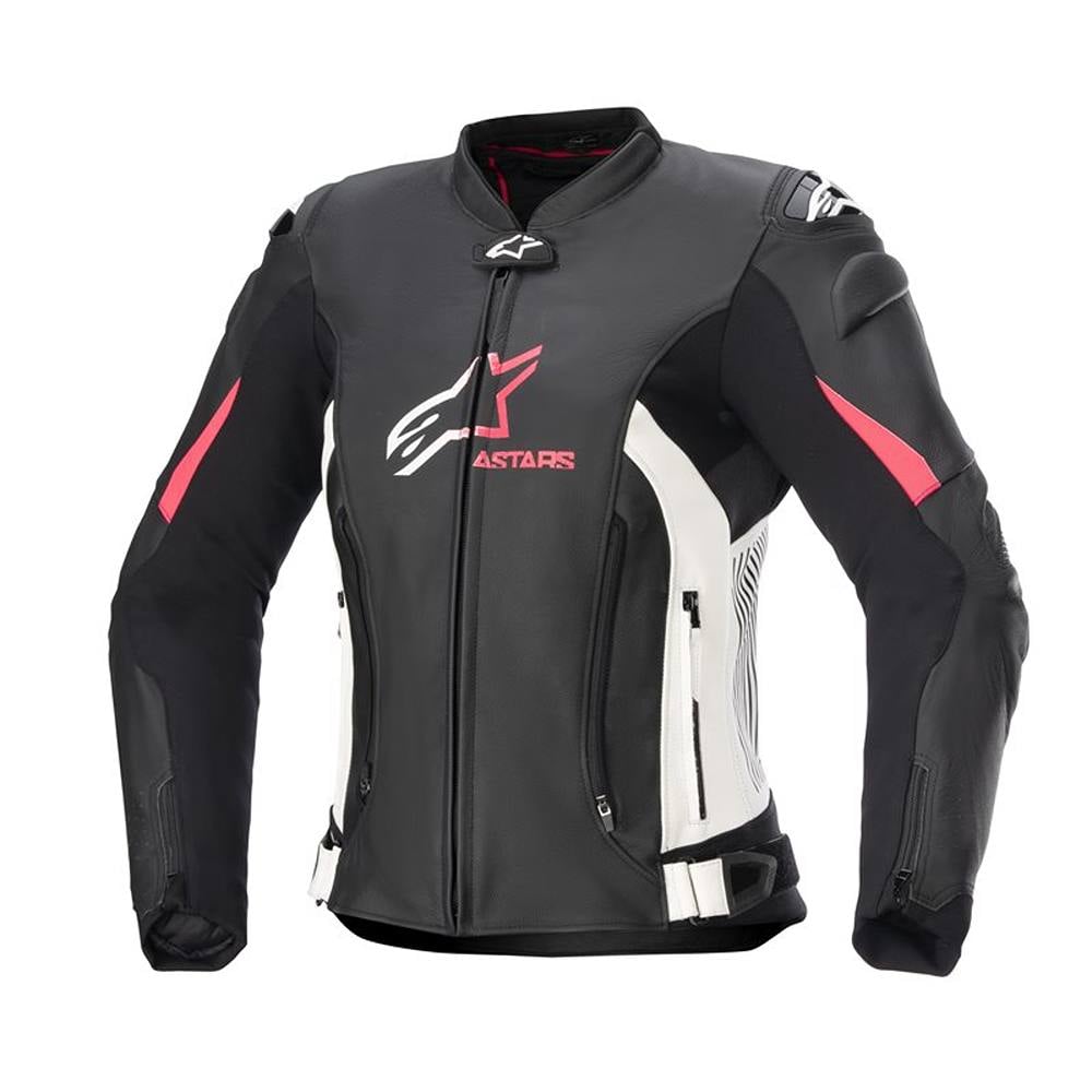 Alpinestars Stella GP Plus V4 Lederjacke Schwarz Weiß Diva Pink Größe 46