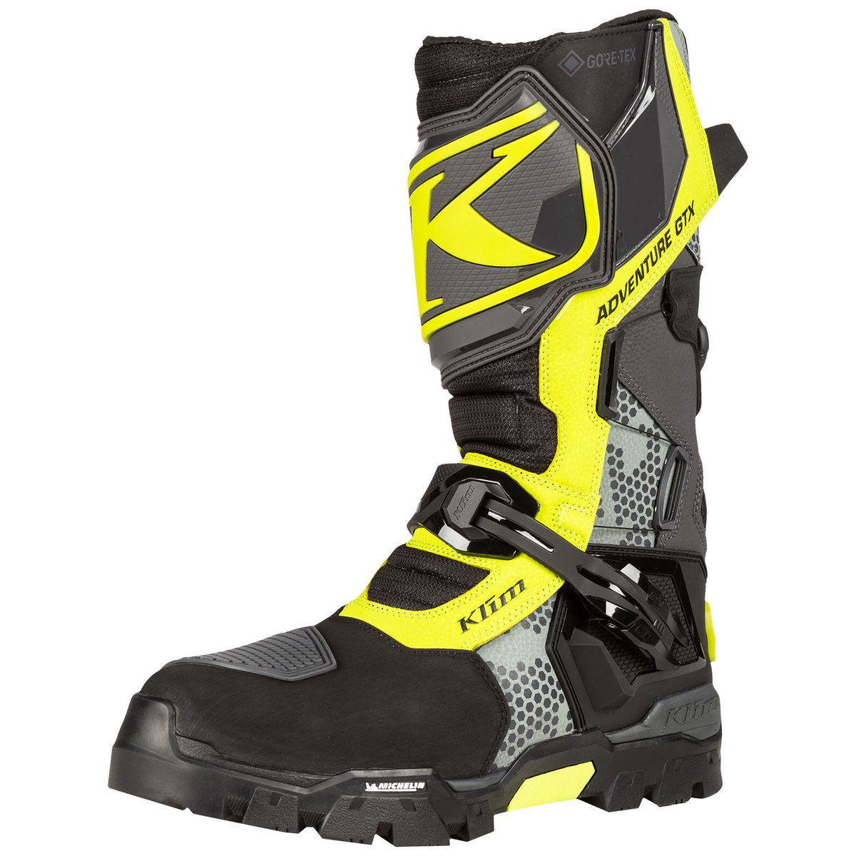 KLIM Adventure GTX Asphalt Hi-Vis Motorcycle Boots Size US 7