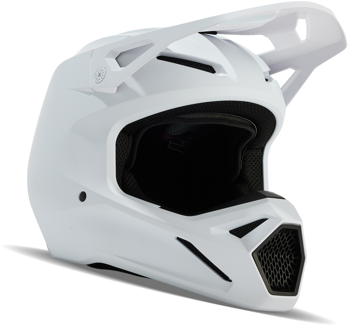 FOX V1 Solid White Motocross Helmet Size XL