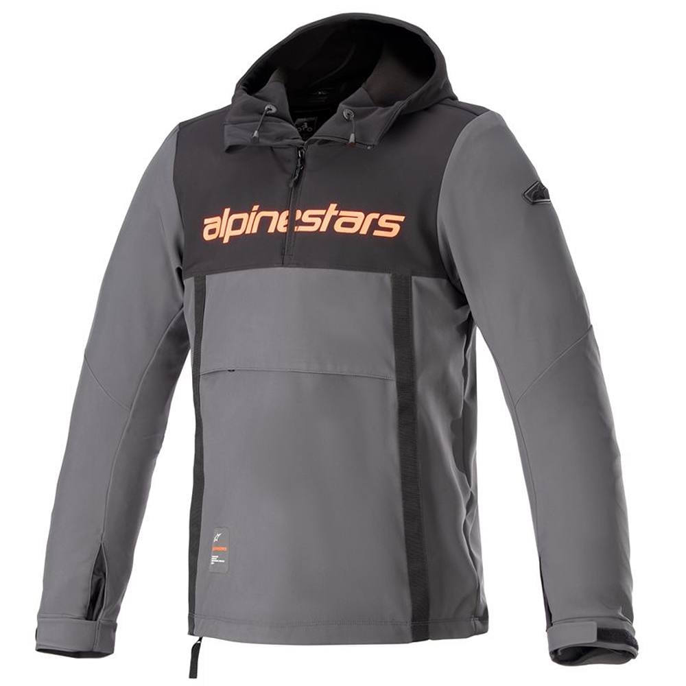 Alpinestars Sherpa Hoodie Schwarz Teergrau Rot Fluo Größe S