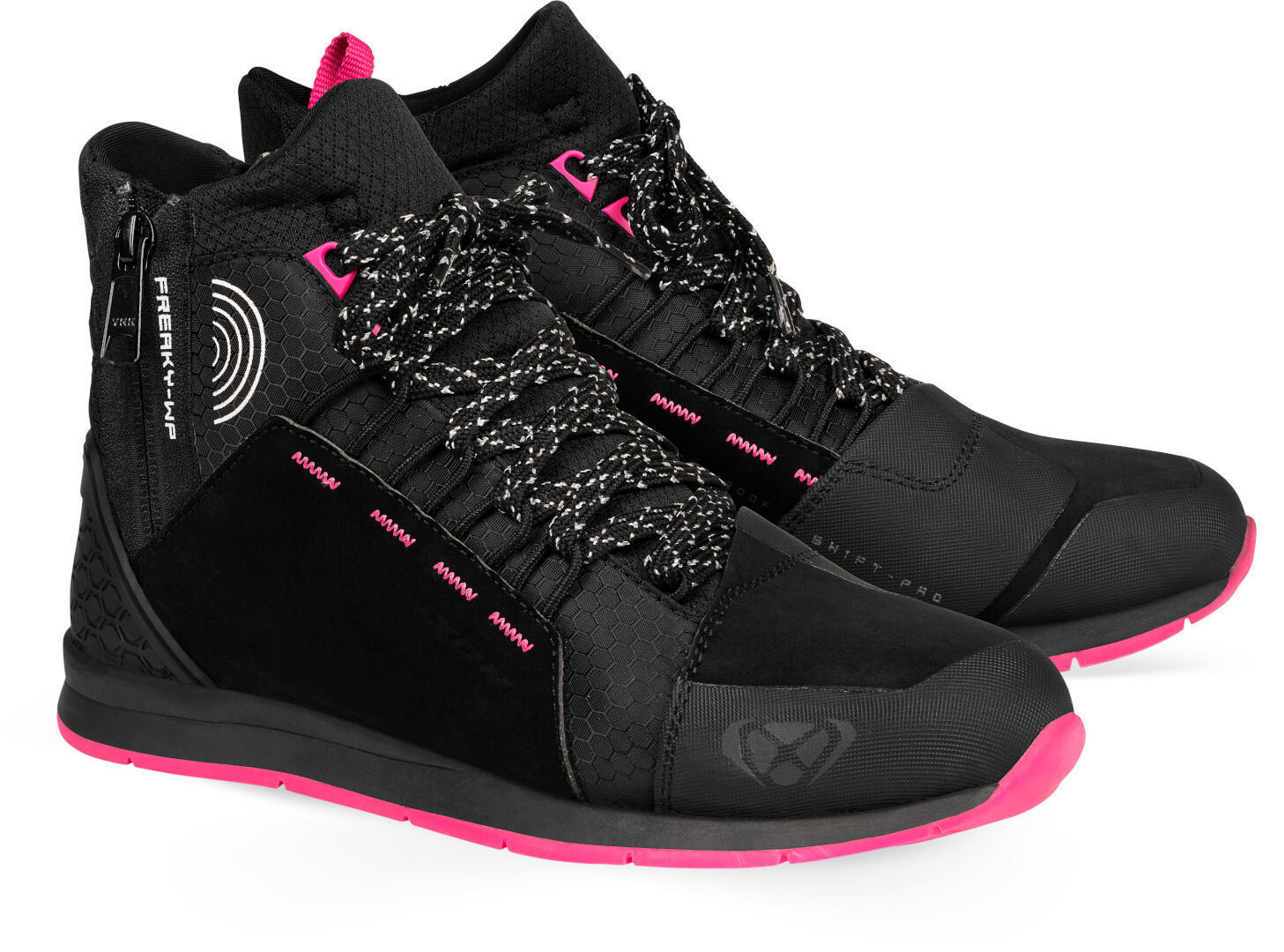Ixon Freaky WP Lady Schwarz Fuchsia Motorrad Schuhe Größe 37