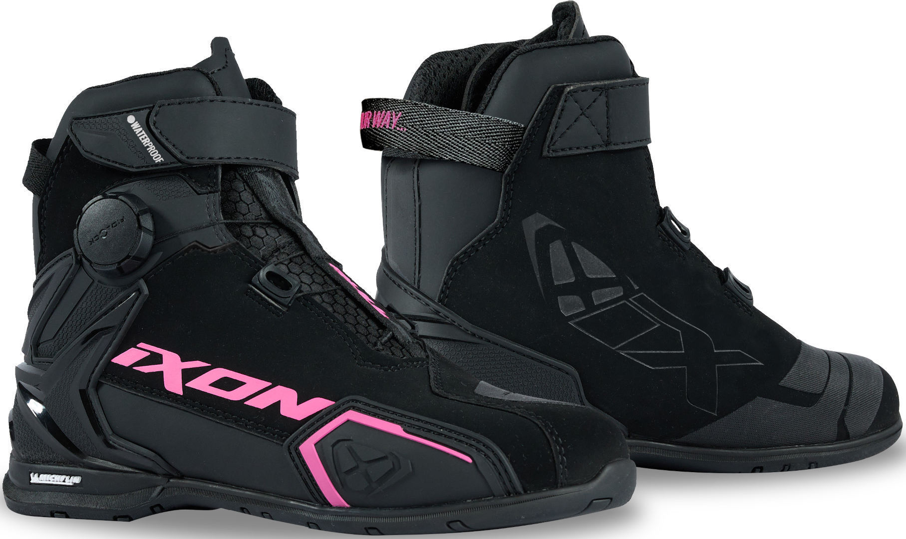 Ixon Bull 2 WP Lady Schwarz Fuchsia Motorrad Schuhe Größe 37