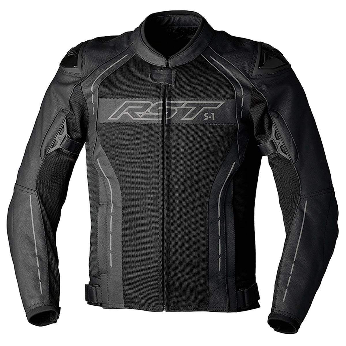 RST S-1 Mesh Lederjacke Schwarz Größe 58