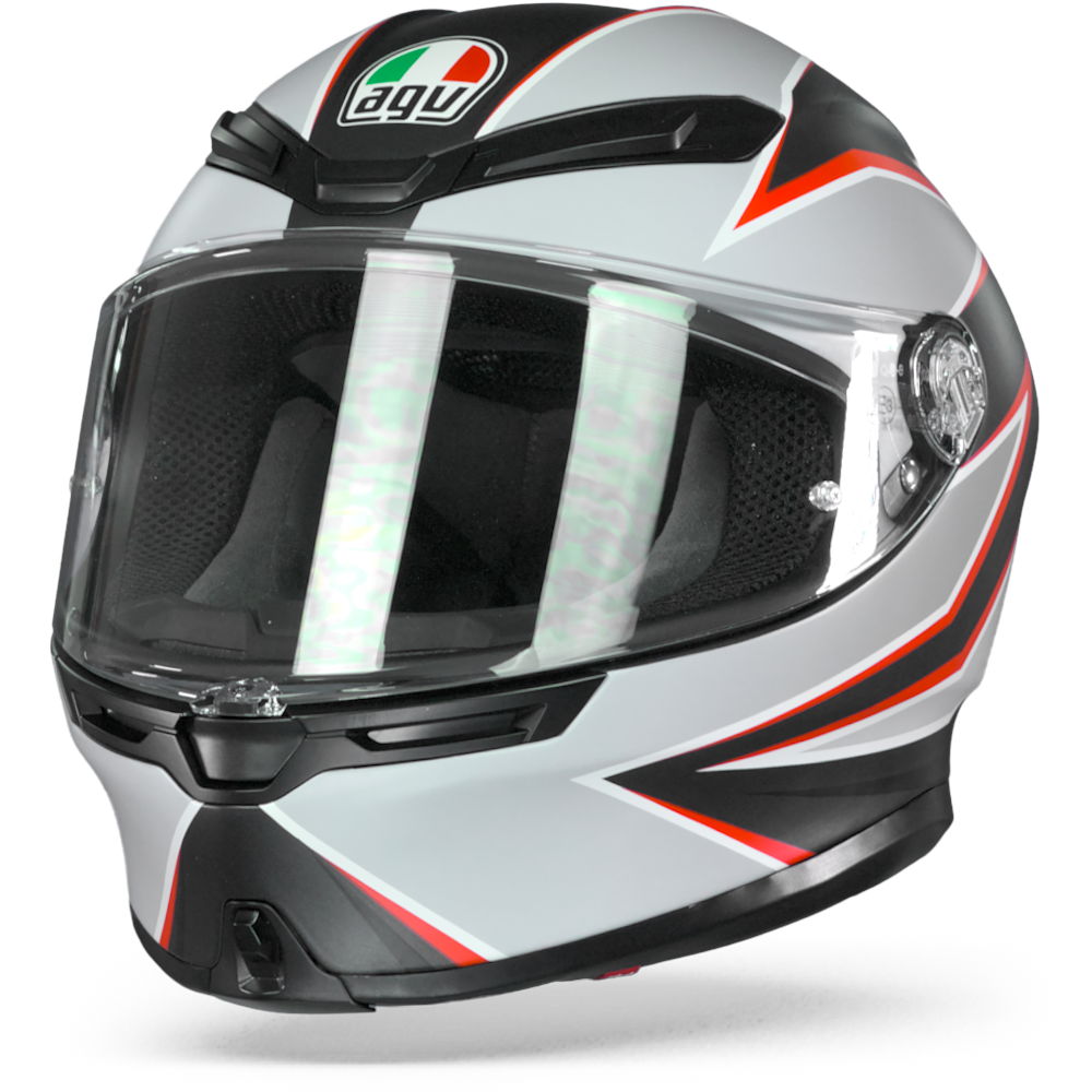 AGV K6 Flash Matt Black Grey Red Full Face Helmet S