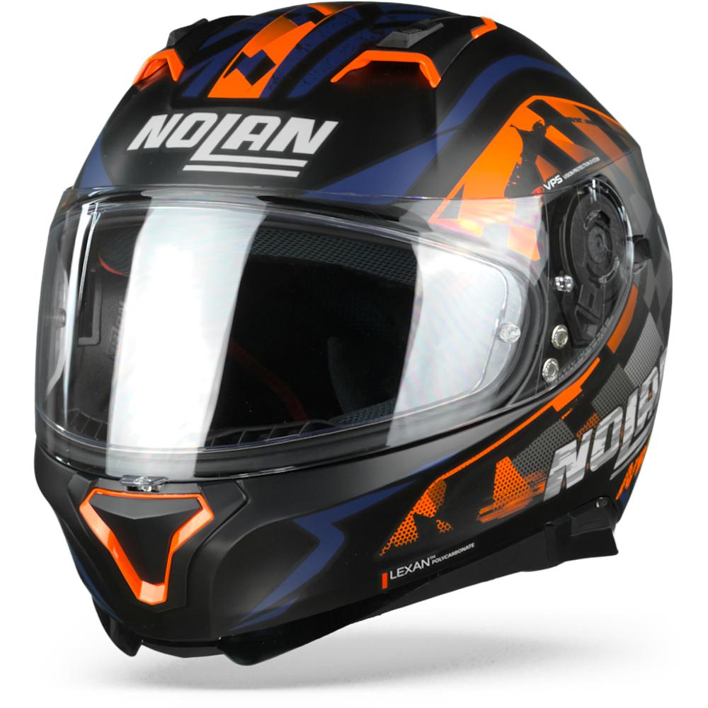 NOLAN N87 VENATOR 91 FLAT BLACK ORANGE BLUE ANTHRACITE FULL FACE HELMET unisex