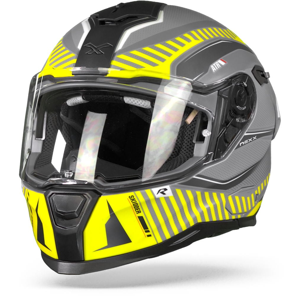 Nexx SX.100R Skidder Yellow Grey Matt Full Face Helmet Size 2XL