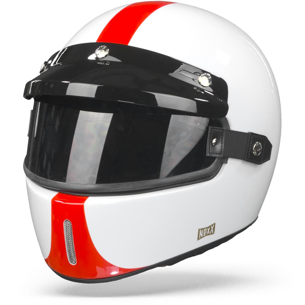 Nexx X.G100 Half Mile White Red Full Face Helmet Size 2XL