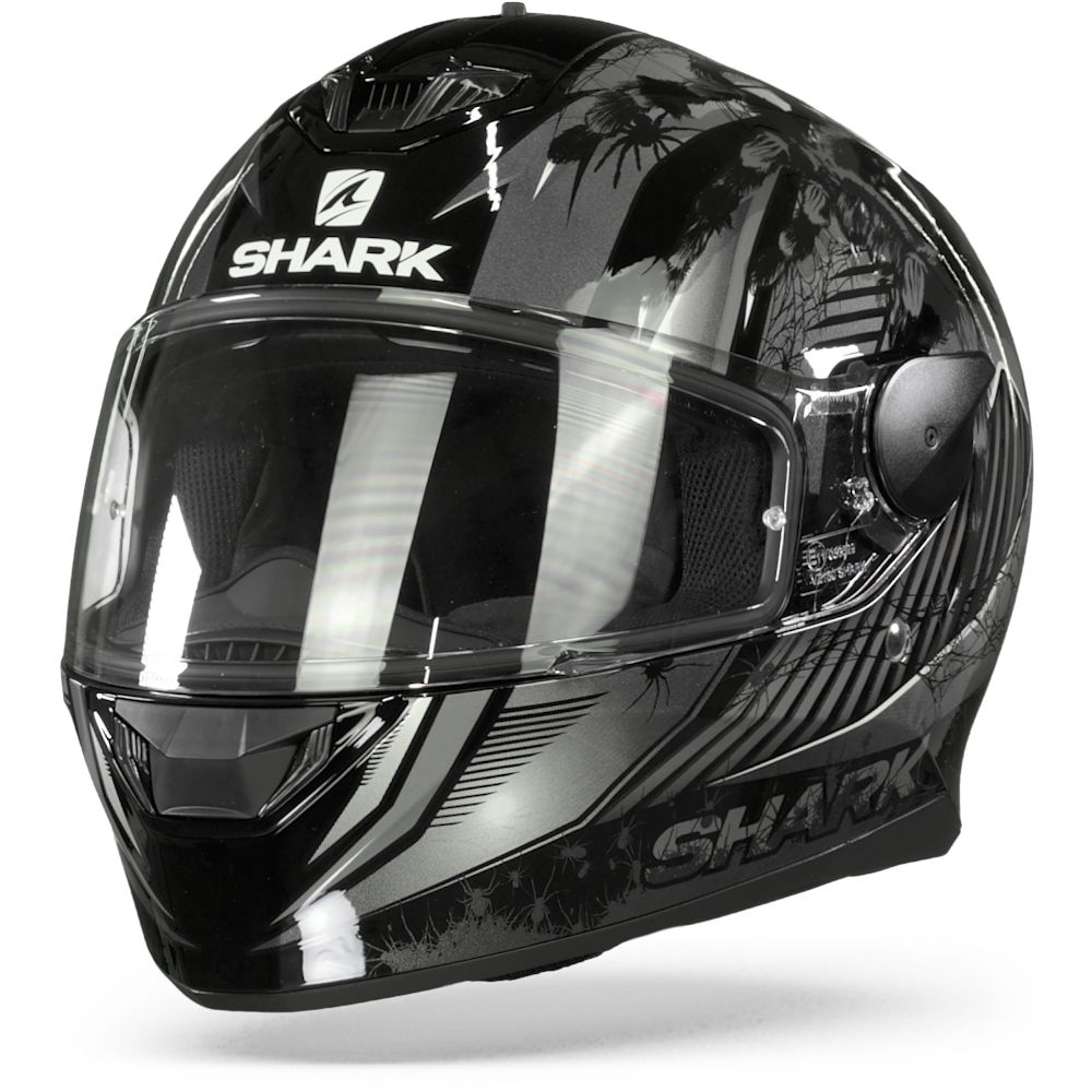 Shark D-Skwal 2 Atraxx Black Anthracite Silver KAS Full Face Helmet Size XL