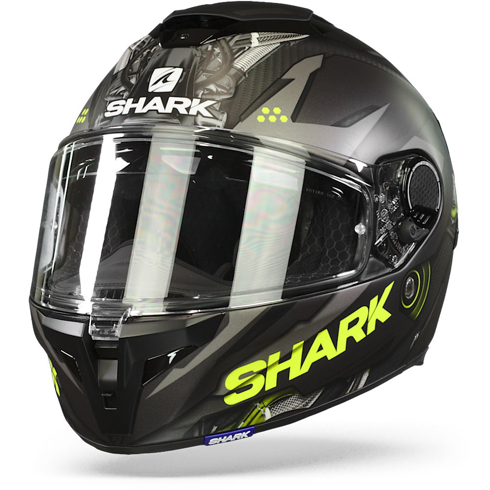 Shark Spartan GT Carbon Urikan Matt Carbon Anthrazit Gelb DAY Integralhelm Größe 2XL