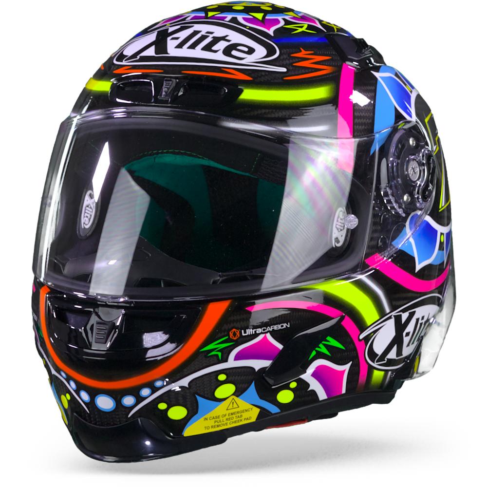 X-Lite X-803 RS Ultra Carbon 23 Davies Carbon Black Pink Blue Red Full Face Helmet Size 2XL