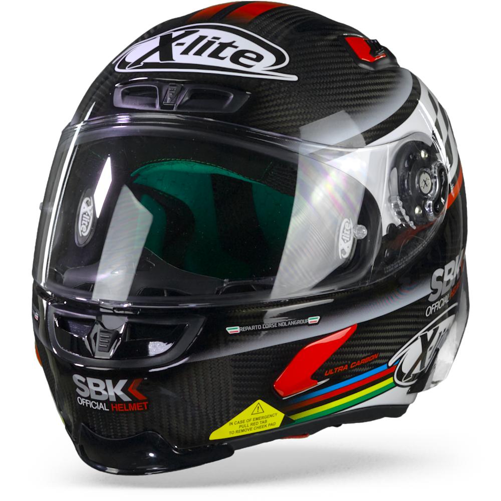 X-Lite X-803 RS Ultra Carbon SBK 12 Carbon Black White Red Full Face Helmet Size 2XL