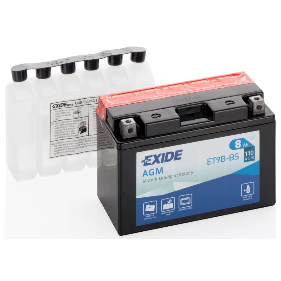 Exide ET9B-BS Maintenance free Motorcycle Battery Size