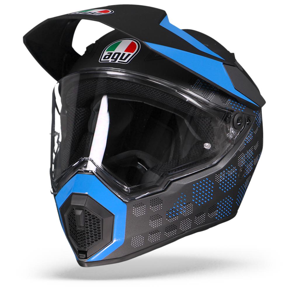 Image of AGV AX9 Antartica Matt Black Cyan 2XL