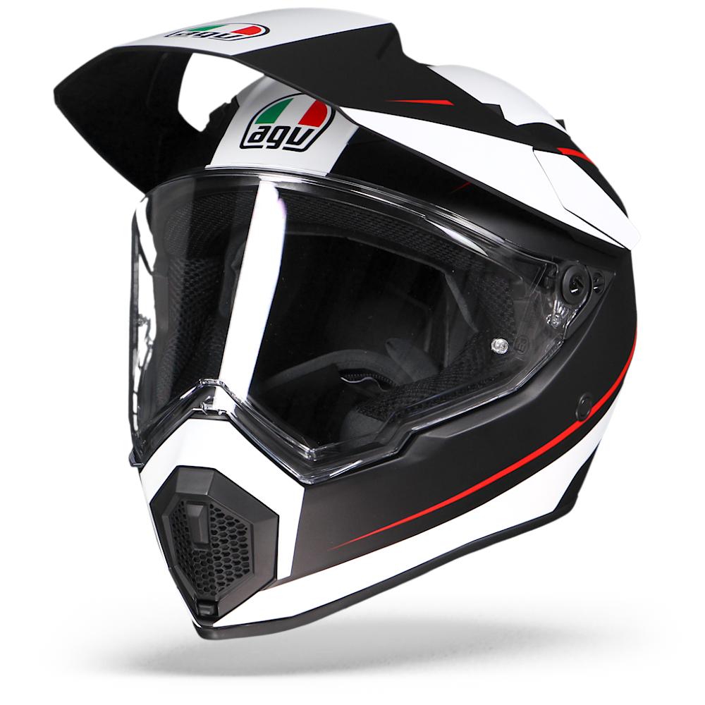 AGV AX9 Pacific Road Mat Noir Blanc Rouge S