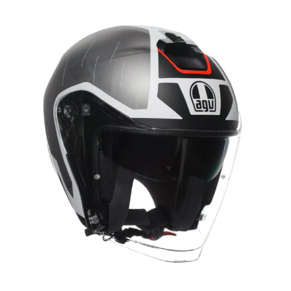 AGV Irides Trieste Schwarz Rot Weiß Jethelm Größe S