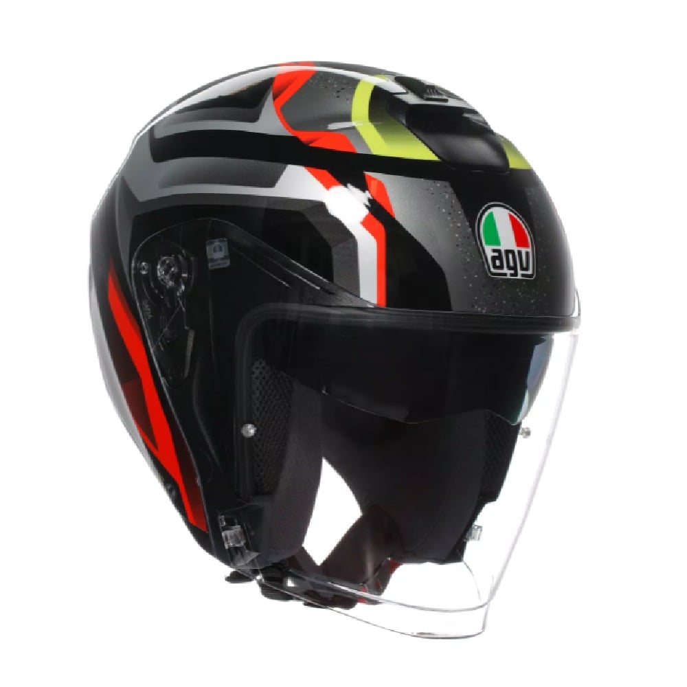 AGV Irides Zurigo Schwarz Rot Gelb Jethelm Größe M