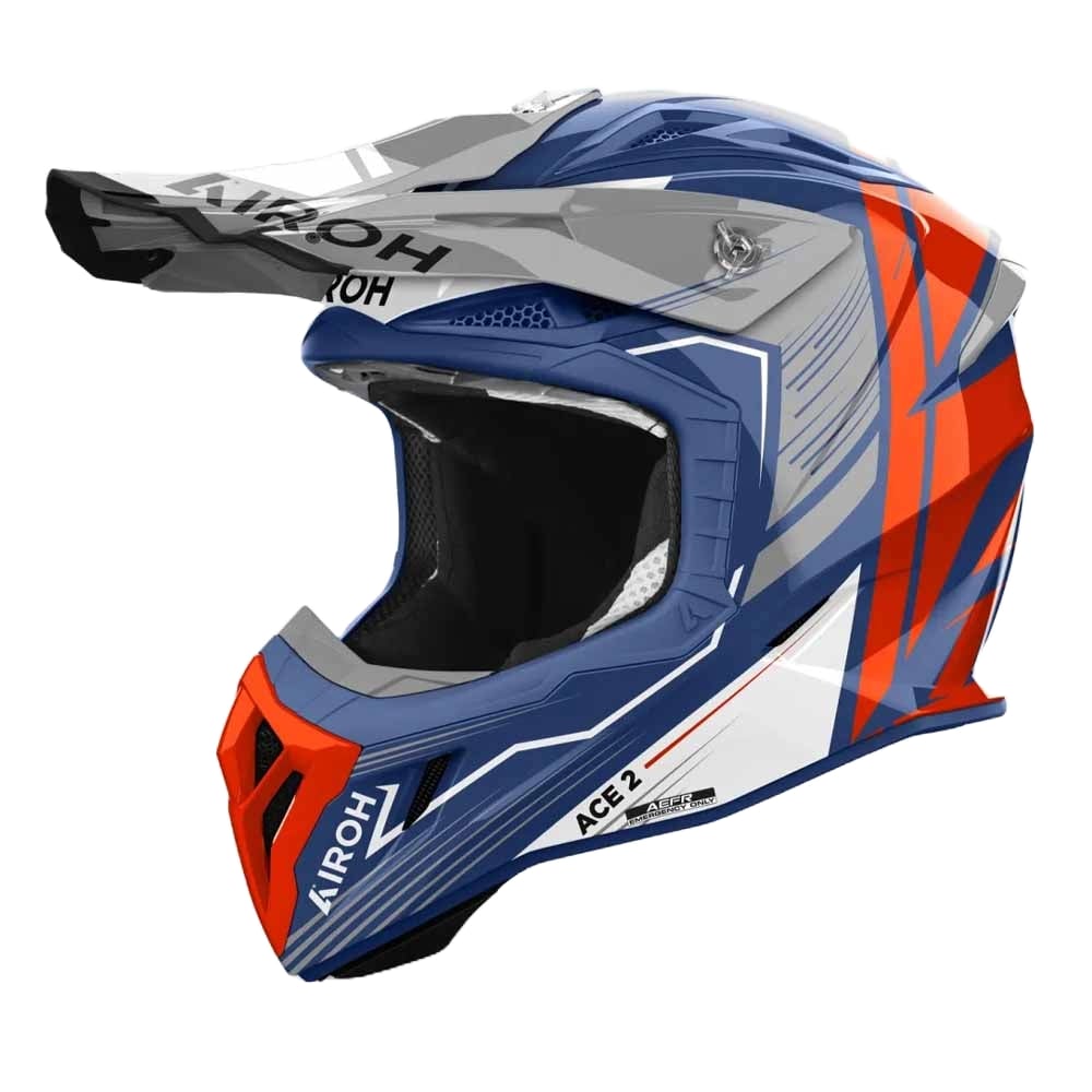 Airoh Aviator Ace 2 Engine Cerulean Gloss Motocross Helm Größe M