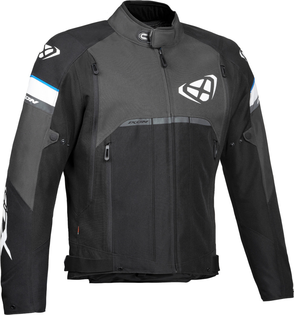 Ixon Allroad Schwarz Anthrazit Blau Motorrad Textiljacke Größe S