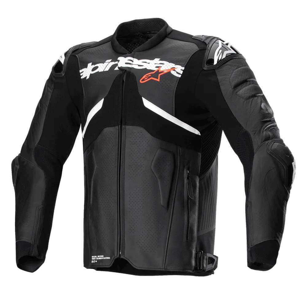 Alpinestars Atem V5 Lederjacke Schwarz Weiß Größe 50
