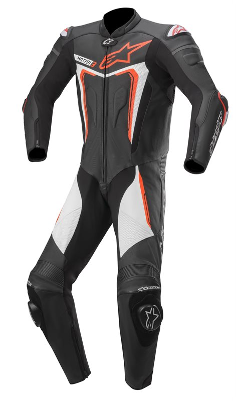 Alpinestars Motegi V3 Black Red Fluo White 1 Piece Motorcycle Suit male