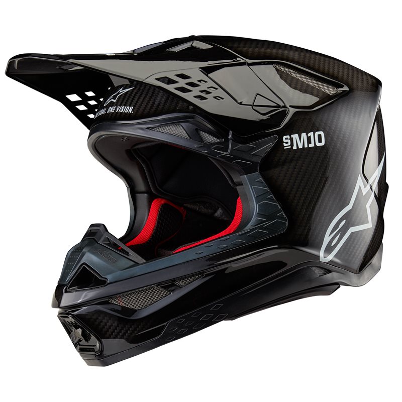 Alpinestars Supertech S-M10 Solid Helm ECE 22.06 Schwarz Glänzend Carbon Größe 2XL