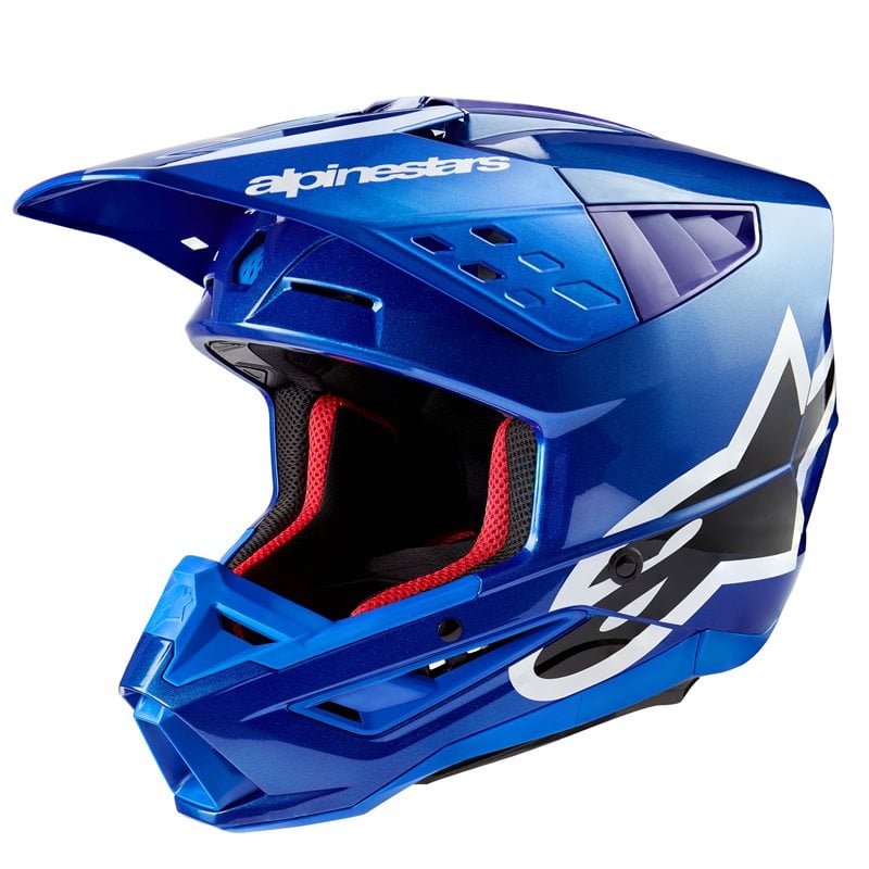 Alpinestars S-M5 Corp Helm ECE 22.06 Blau Glänzend Größe L