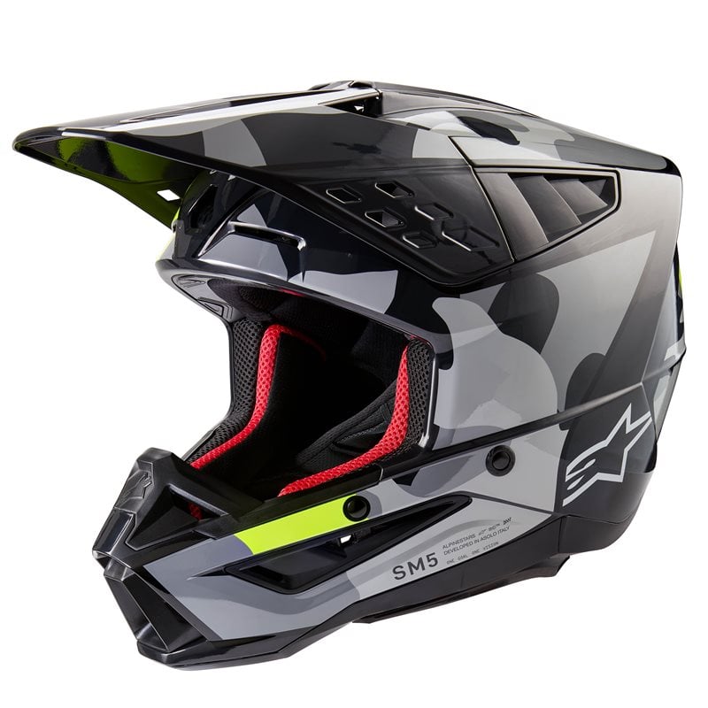 Alpinestars S-M5 Rover 2 Helm ECE 22.06 Dunkelgrau Gelb Fluo Glänzend Größe S