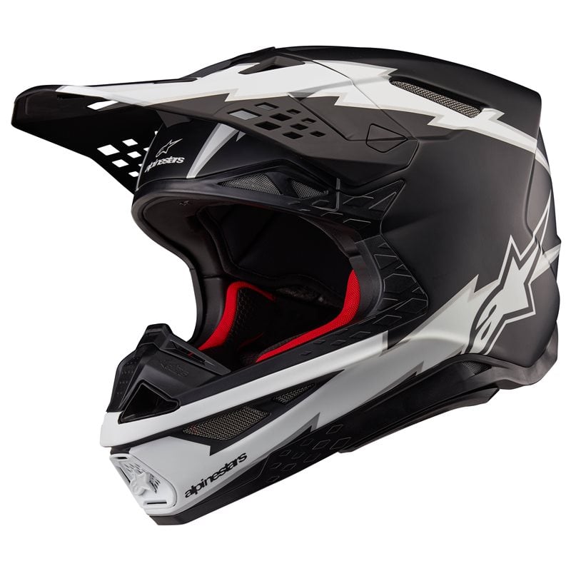 Alpinestars Supertech S-M10 Ampress Helm ECE 22.06 Schwarz Weiß Matt Größe M