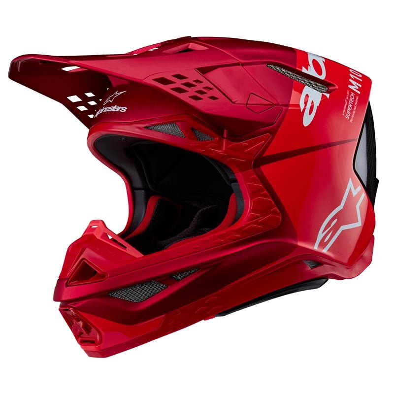 Alpinestars Supertech S-M10 Flood Helm ECE 22.06 Rot Fluo Rot M&G Größe XS