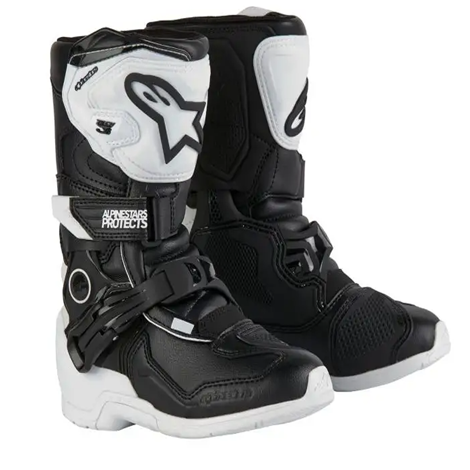 Photos - Motorcycle Boots Alpinestars Tech 3S Youth Boots White Black Size US 2 