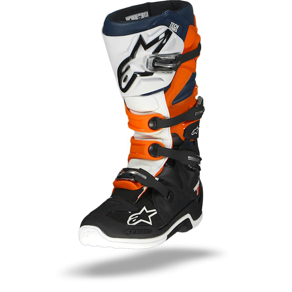 Alpinestars Tech 7 Bottes De Moto Noir Orange Blanc Bleu US 13