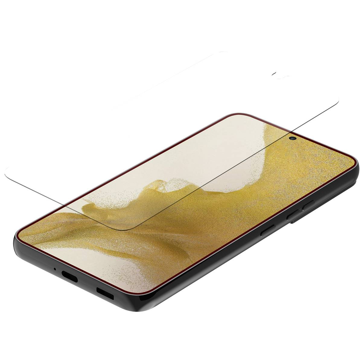 Quad Lock Panzerglas-Displayschutz Samsung S22 Größe