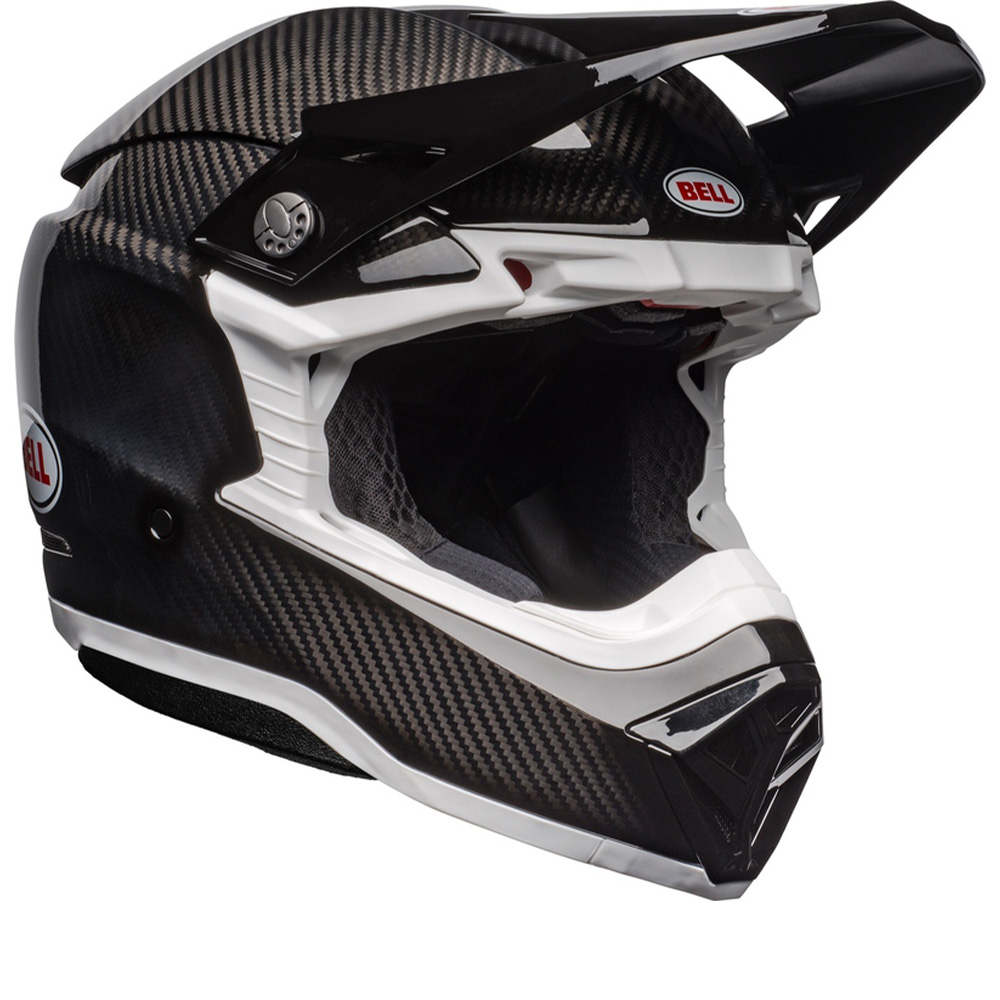 Bell Moto-10 Spherical Solid Gloss Black White Offroad Helmet Size XL