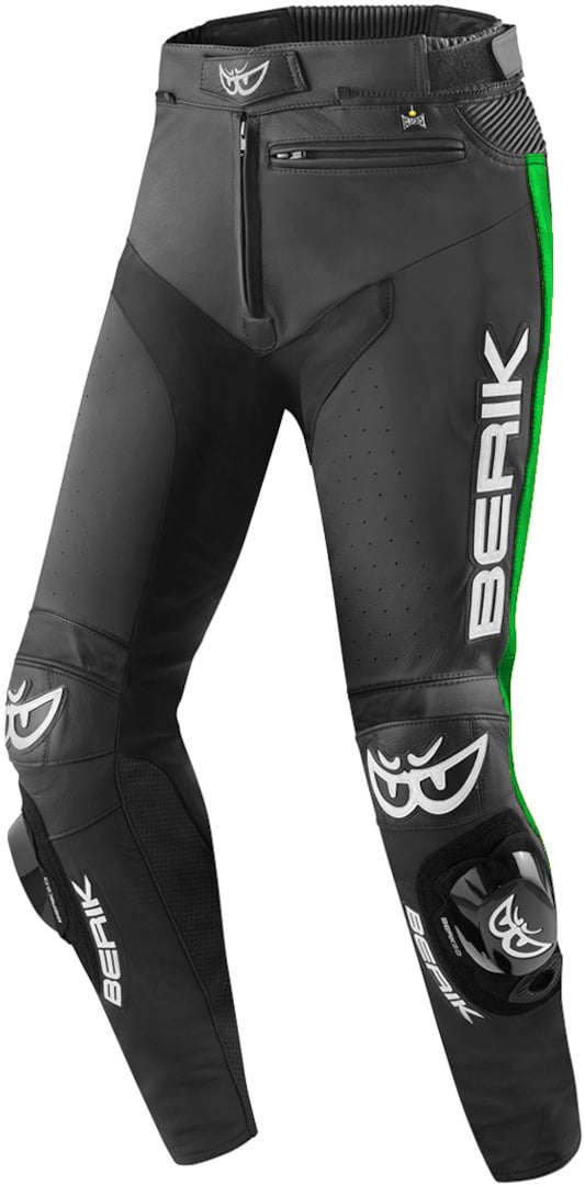 Berik Track Schwarz Grün Motorrad Lederhose Größe 58