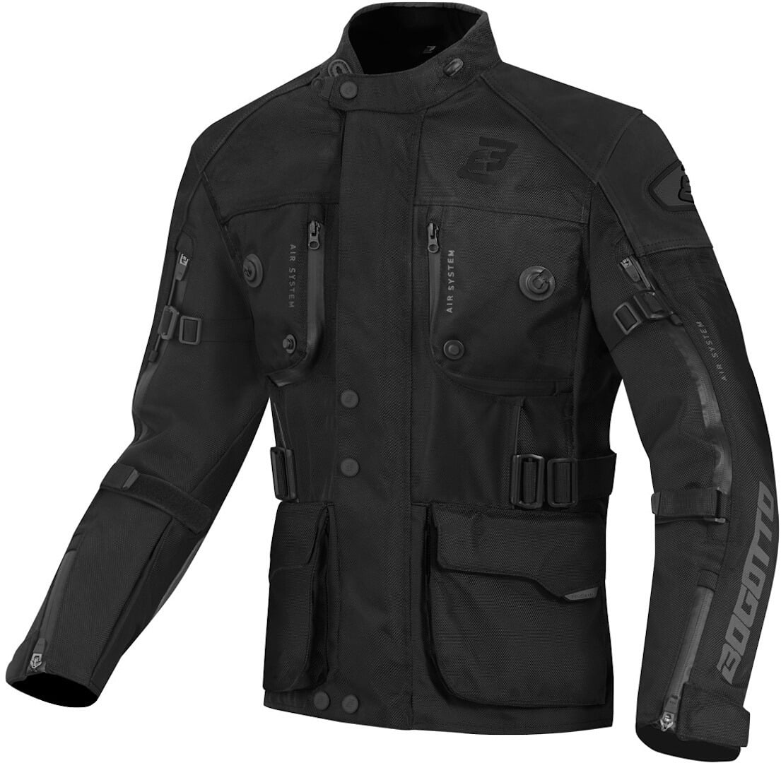 Bogotto Explorer-Z Wasserdichte Schwarz Motorrad Leder-/Textiljacke Größe S