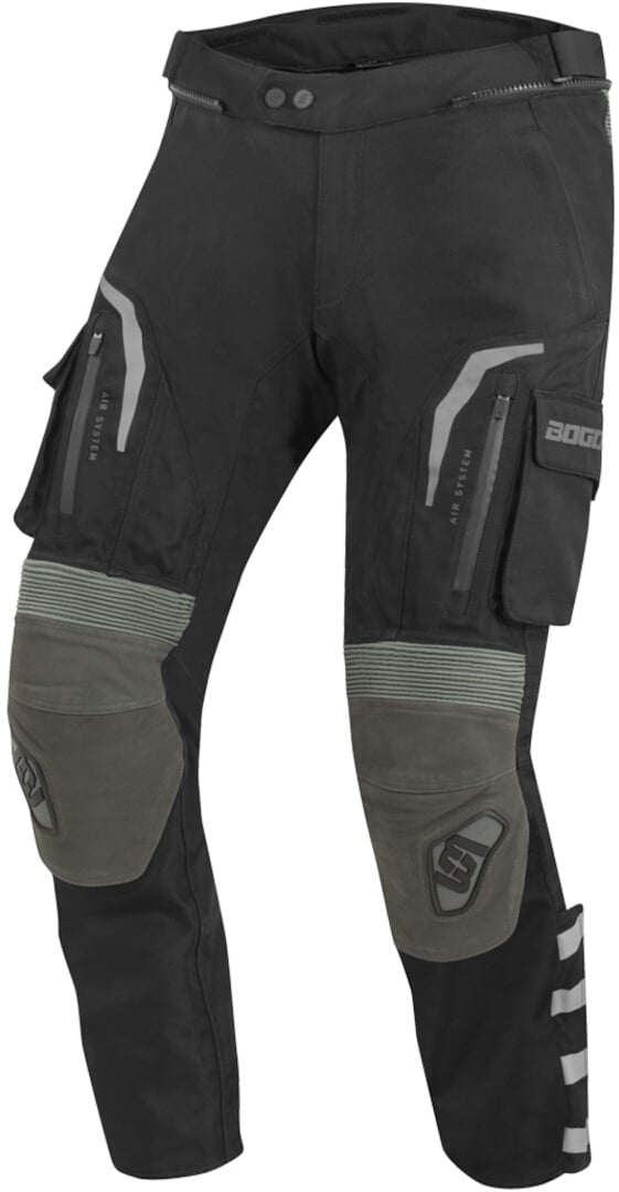 Bogotto Explorer-Z Wasserdichte Schwarz Grün Motorrad Leder-/Textilhose Größe 3XL
