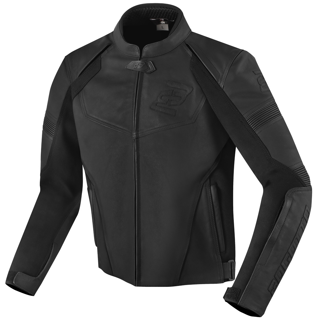 Bogotto Schwarz-X V2 Schwarz Motorrad Lederjacke Größe M