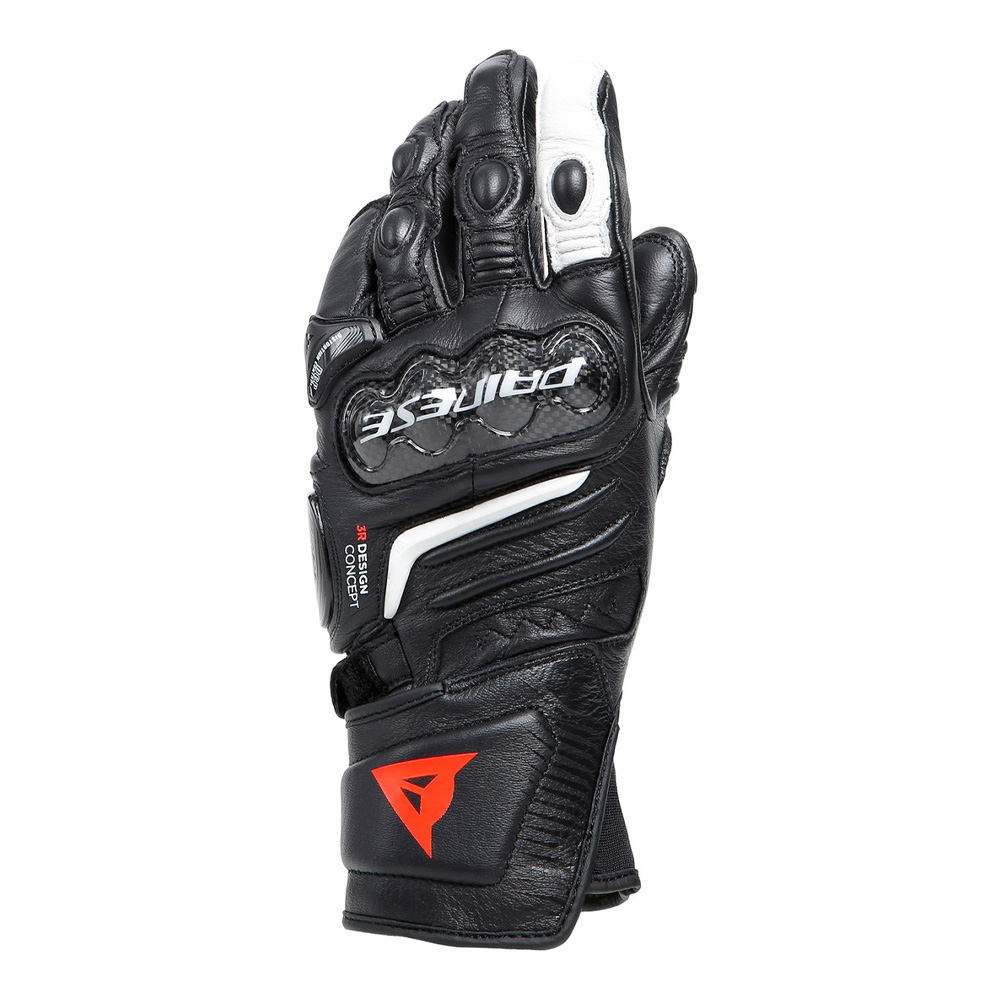 Dainese Carbon 4 Long Lady Leather Schwarz Weiß Handschuhe Größe XL