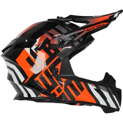 Acerbis Steel Carbon Black Orange Motocross Helmet - Chromeburner